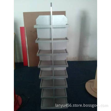 MDF wooden display rack white wood showcase